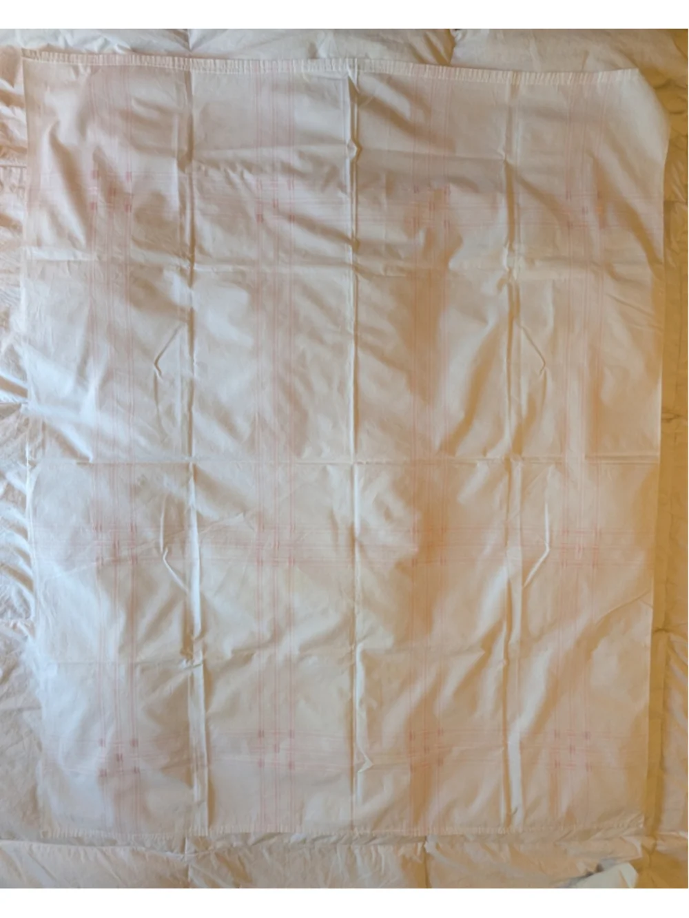 Vintage Tablecloth White Pink Plaid Dining Table Linen 42